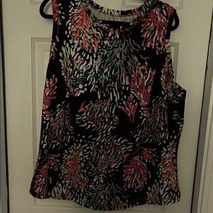 Floral Sleeveless Top - Black, Pink, Green-nwot
